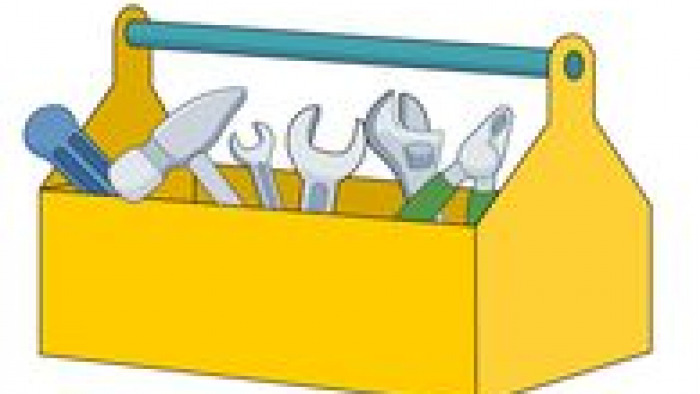 open toolbox filled with different tools clipart